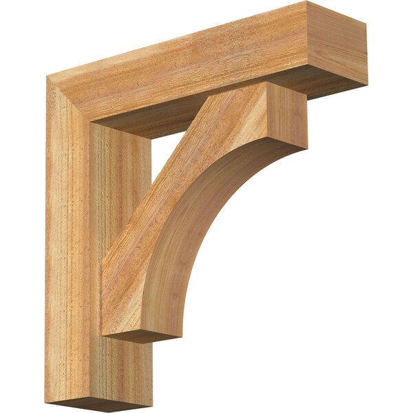 Ekena Millwork Westlake Block Rough Sawn Bracket w/ Offset Brace, Western Red Cedar, 6"W x 22"D x 22"H BKT0604X22X22WTL05RWR - main